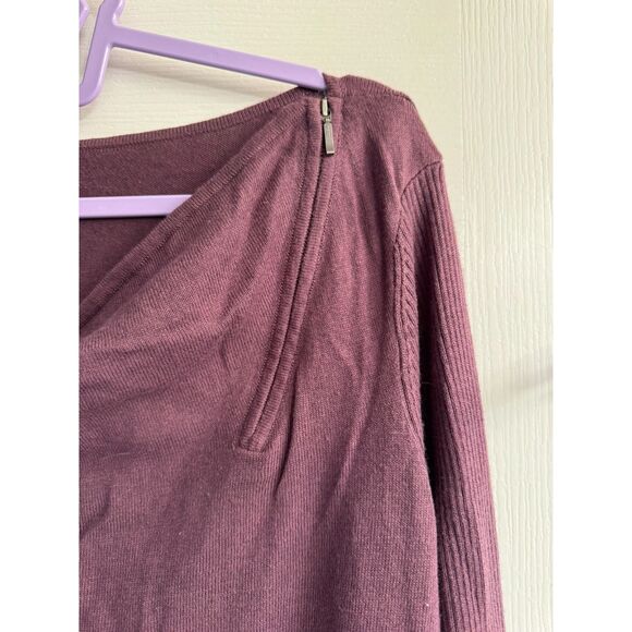 Ann Taylor Light Sweater XL Rose Pink, Zipper Detail - Picture 4 of 5